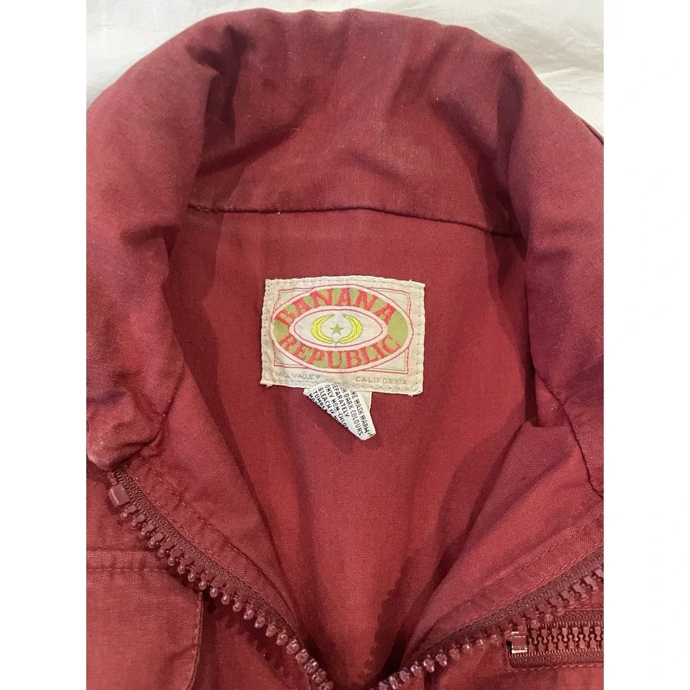 Vintage 1980s Banana Republic Safari Photo Journalist Rust Red Vest Mens S